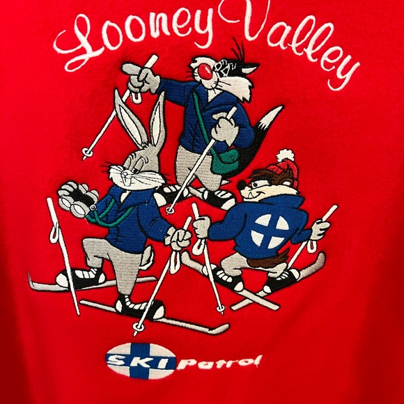 ACME Looney Tunes Quarter-zip Fleece Ski Hoodie, Unisex L, Red - Picture 9 of 12